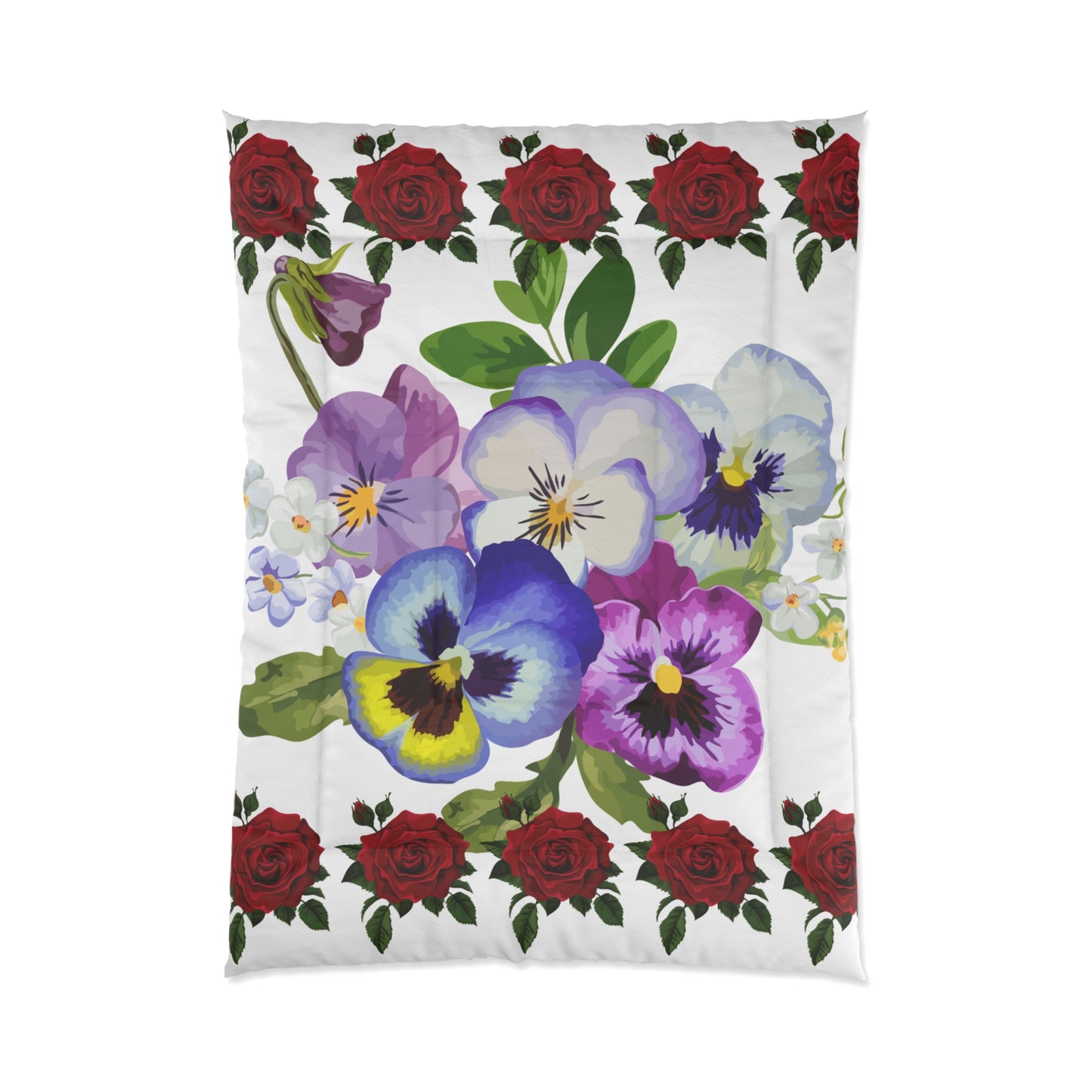 The Ultimate Doona blanket Comforter purple flowers and rose edges