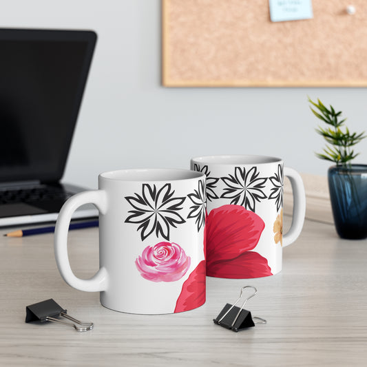 The Ultimate Ceramic Mug 11oz - Floral Design
