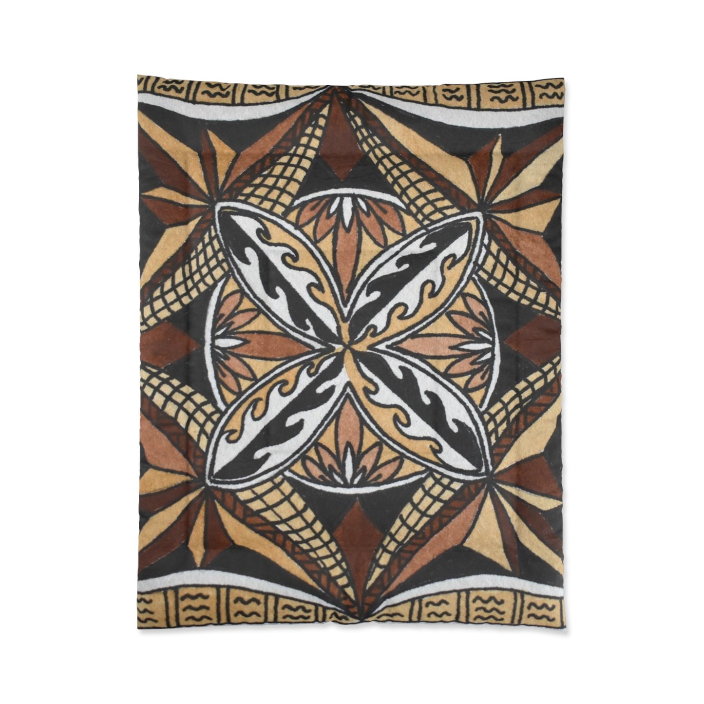The Ultimate Comfort Doona Blanket with a Square Tapa Design