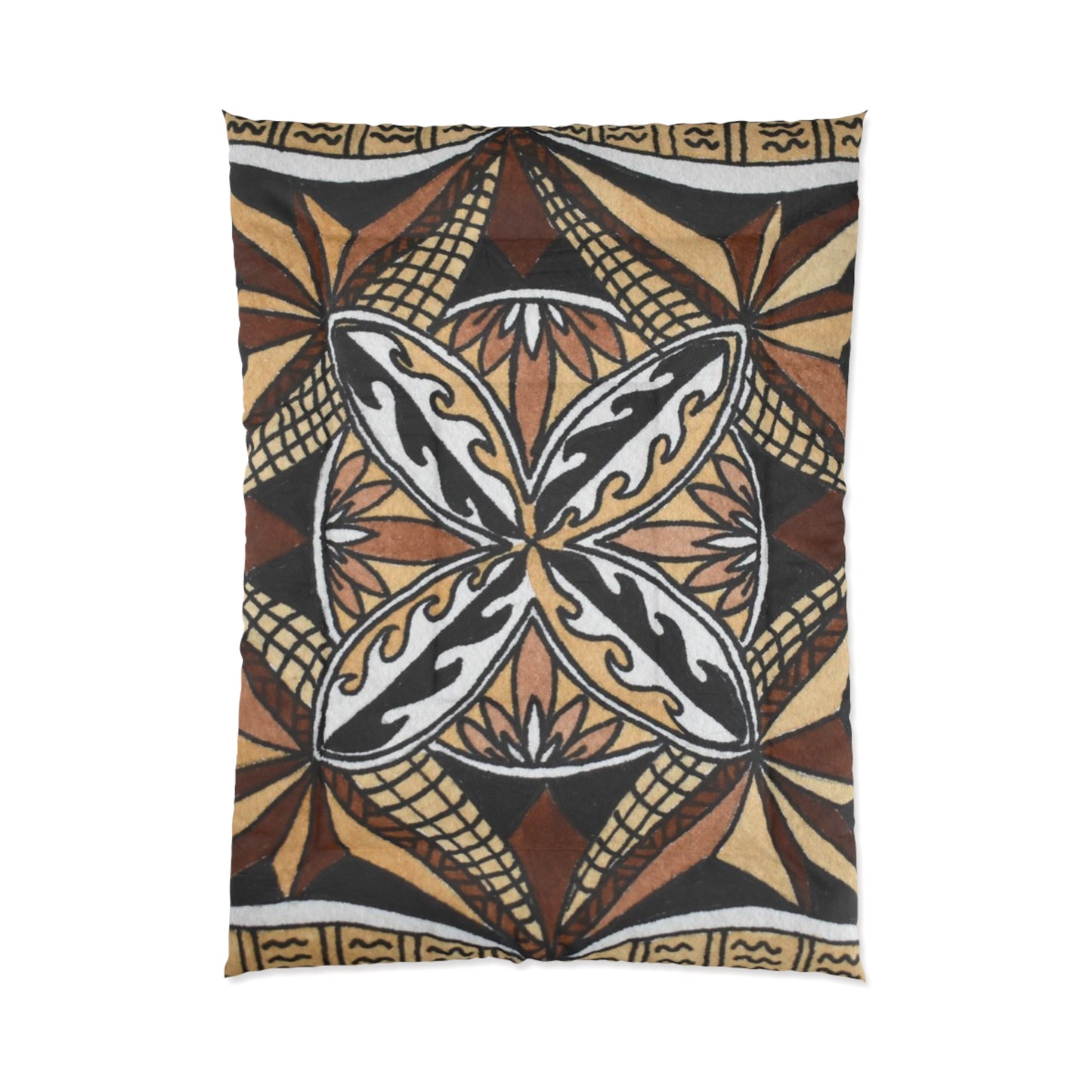 The Ultimate Comfort Doona Blanket with a Square Tapa Design
