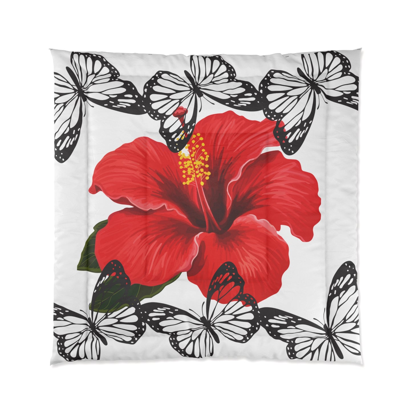Ultimate comfort doona blanket with Kaute flowers and with butterfly edges